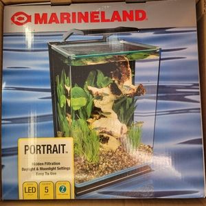 5 Gallon Fish Tank with Built In Light and Filter System